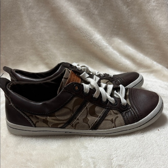 Coach Dark Brown and Tan Casual Sneakers - Picture 6 of 11